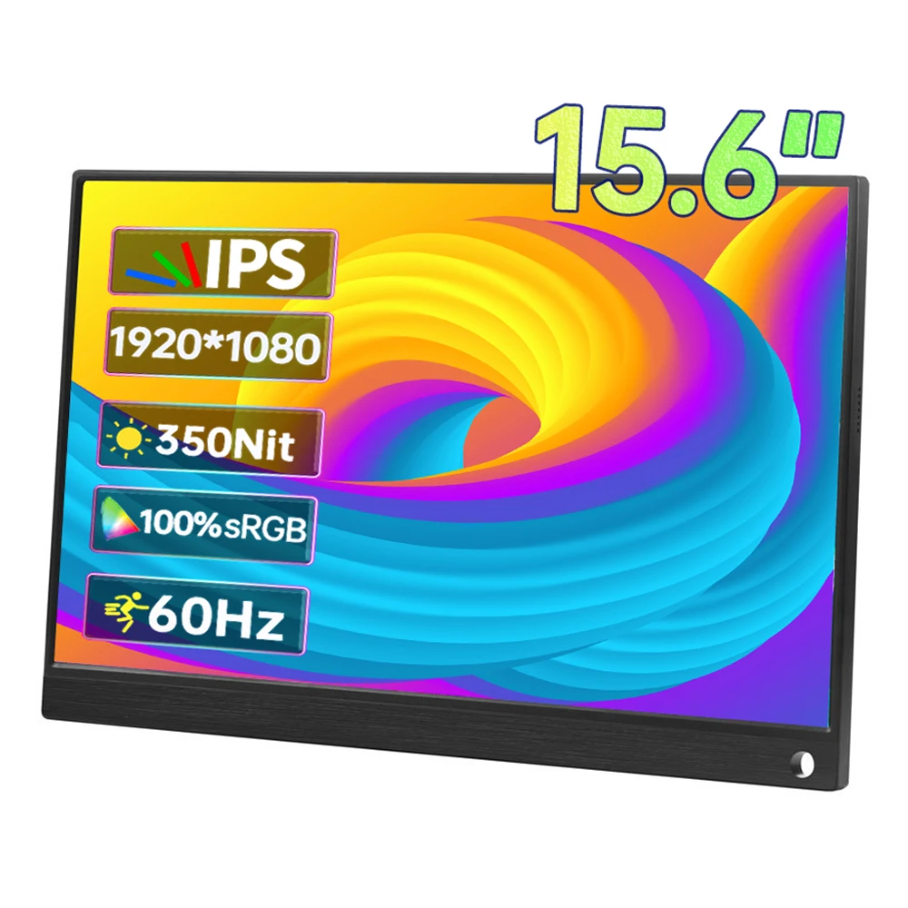 15,6 дюймовый IPS 1080P портативный монитор 100% sRGB HDR 2 * HDMI 4 мм с узкой рамкой мобильный дисплей игровой экран для ПК ноутбука Xbox PS4/5
