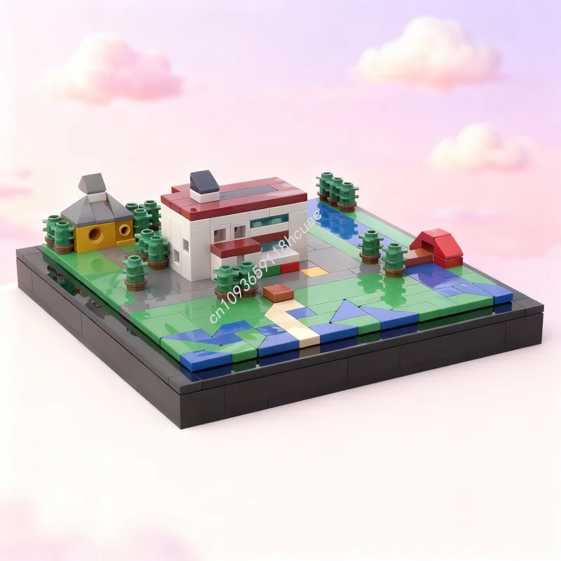 Фото Набор строительных блоков MOC Mossui Town Kitakami, 251 деталь, архитектурная модель, игрушка, конструктор, креативный подарок на Рождество, развивающий конструктор №1