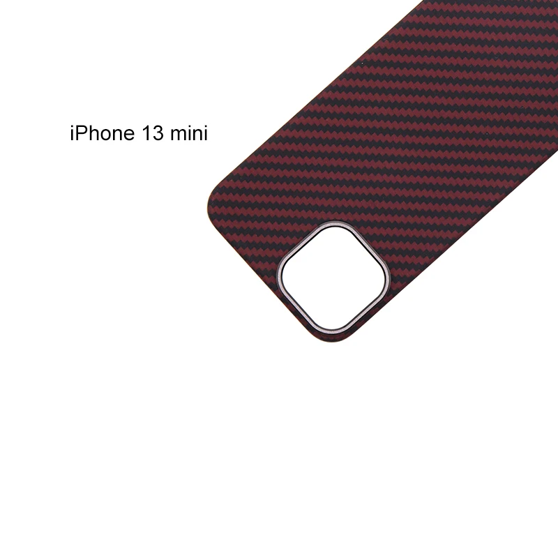 

iPhone 13 mini phone case carbon fiber textured red matte lens protection light and fall 13mini phone cover