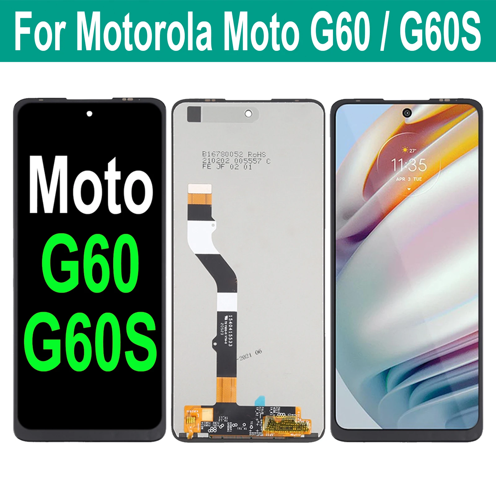 

6.8'' Original For Motorola Moto G60 G60S XT2133-2 PANB0001IN PANB0013IN PANB0015IN LCD Display Touch Screen Digitizer Assembly