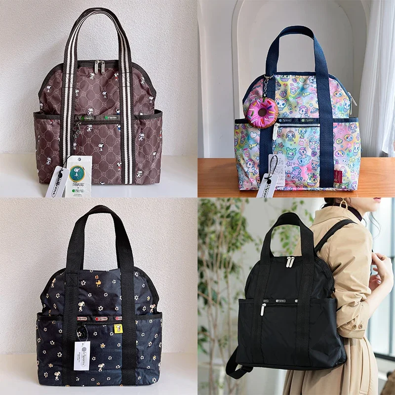 Рюкзак Lesportsacs с рисунком Снупи Marie Cat Микки Маус черный 2442 ручная сумка 35*33*14 см для