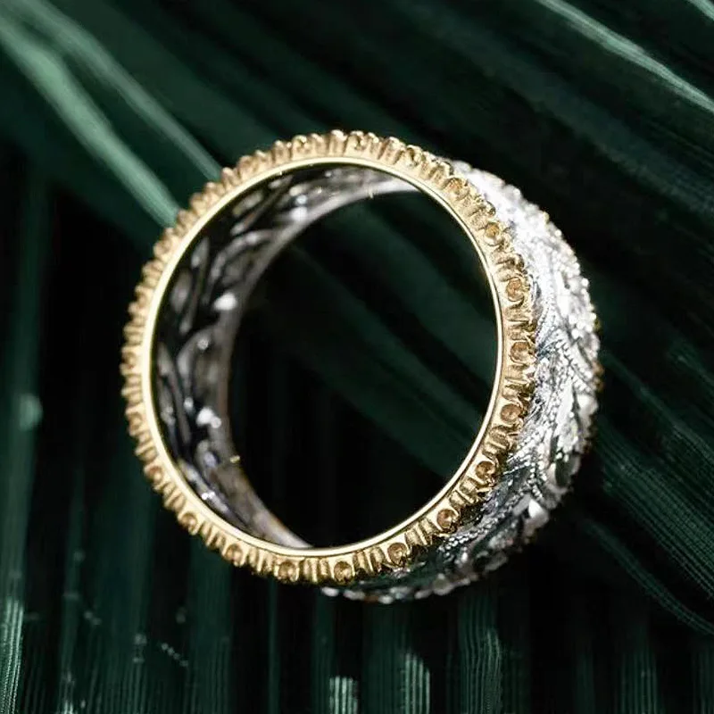 Винтажное модное кольцо в викторианском стиле эпохи из серебра 925 пробы с