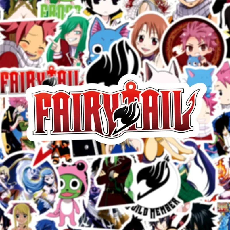 Фото 50 шт., наклейка в стиле граффити Fairy Tail, чашка для воды, багаж, ноутбук, мобильные канцелярские принадлежности, холодильник, водонепроницаемая декоративная наклейка №5