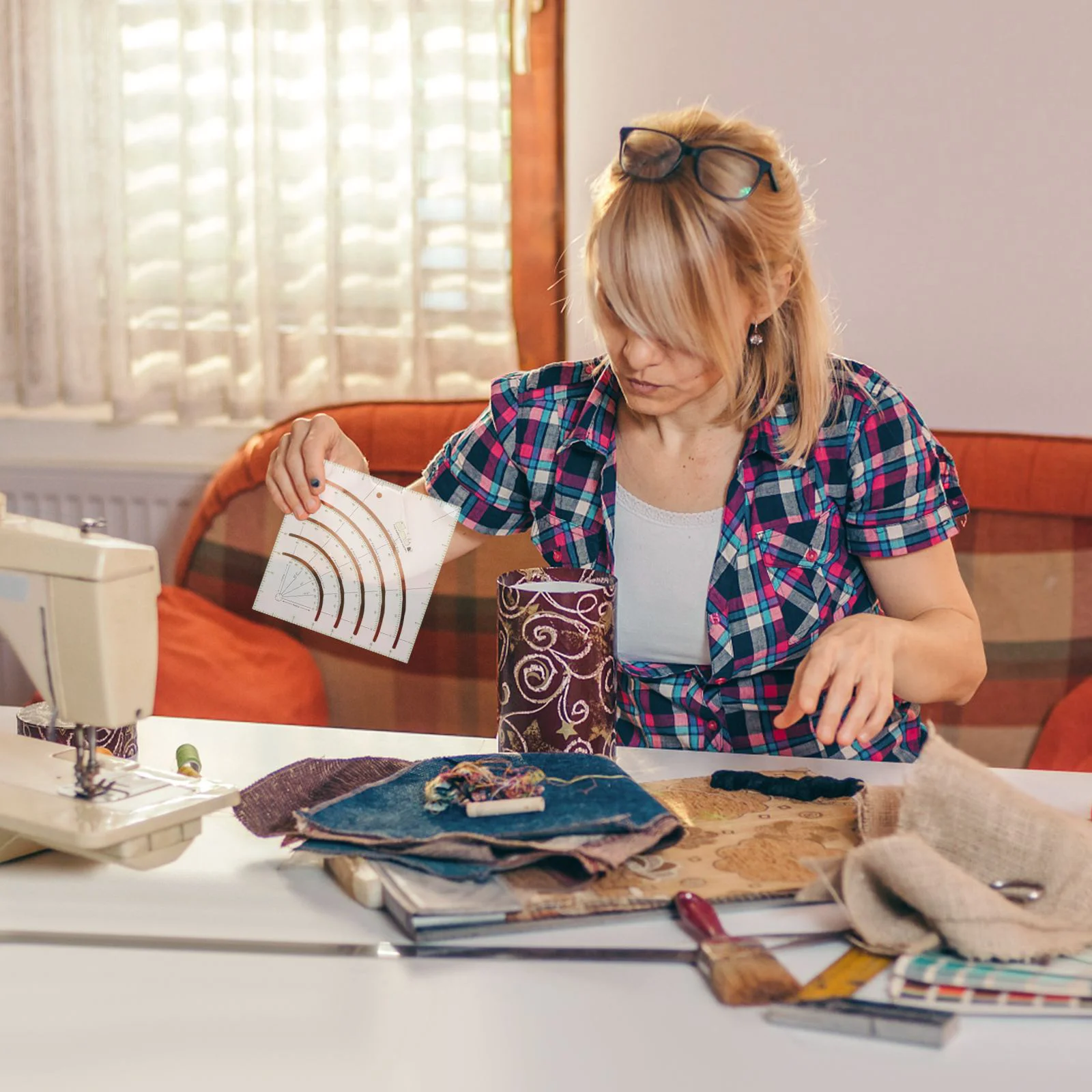 Цветная швейная линейка тканевая строчка для акриловых линеек руководство по