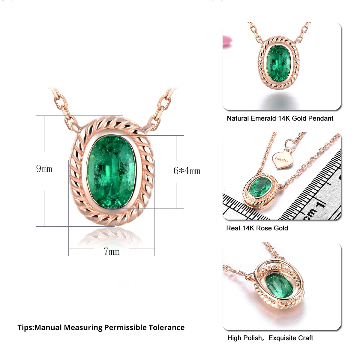 Lohaspie натуральный изумруд 14 к розовое золото подвеска 0 4 карат подлинный