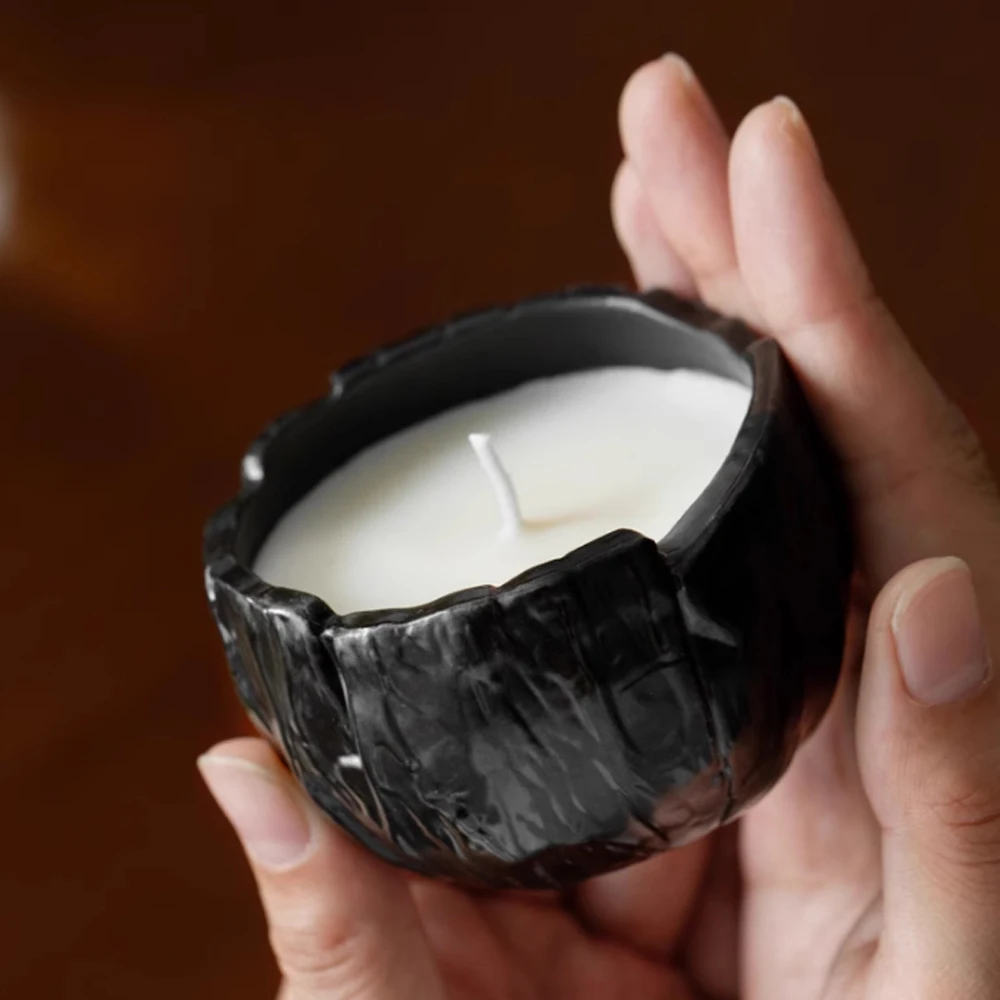 Скандинавский дизайн пень ароматерапия свеча фотоэлемент банка для свечи