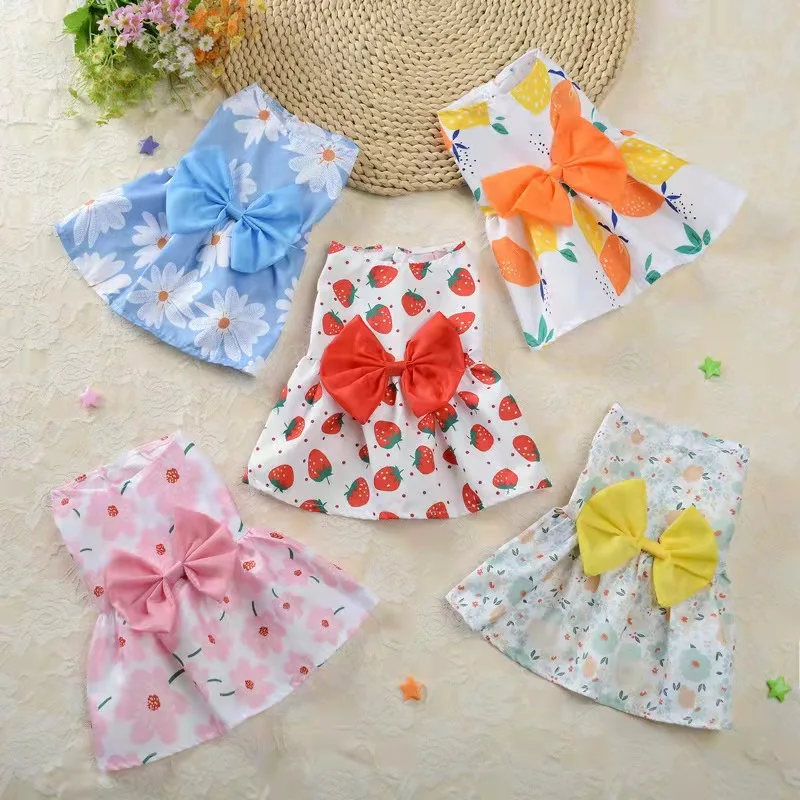 

Dog Clothes Princess Dress Spring Summer Flower Butterfly Dress Fashion Broken Flower Lovely Pattern Lace Tulle Sleeveless Coat
