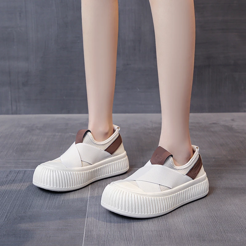 

New Round Toe Flat Women's Shoes 2023 Fashion Platform Women Sports Shoes Women Outdoor Simple Luxury Daily Sports Shoes Women