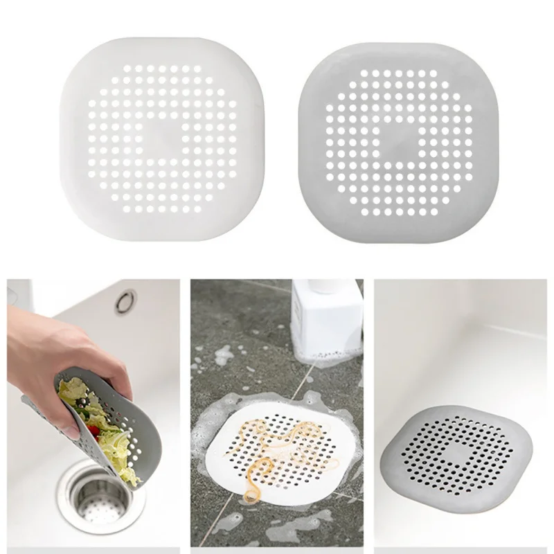 

Silicone Drain Hair Catcher Anti-blocking Strainer Bath Shower Floor Drain Stopper Five-pointed Star Kitchen Sink Mesh Filter