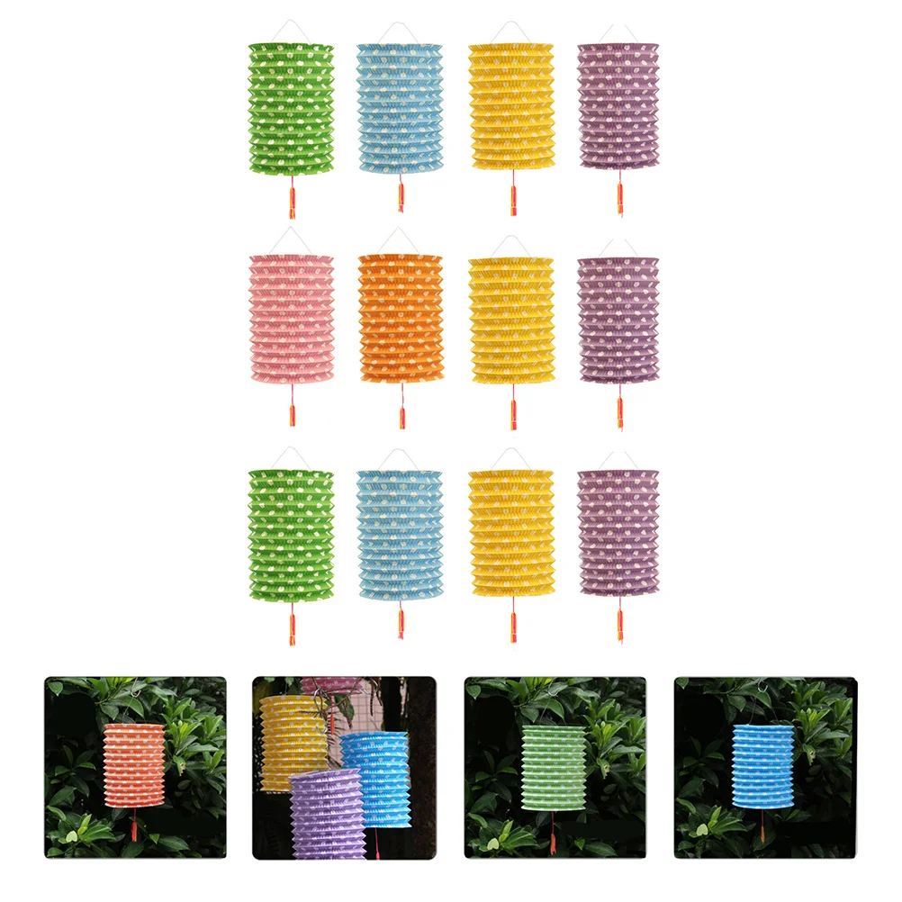 

12pcs Lanterns Paper Lanterns Foldable Paper Lanterns Decoration Supplies