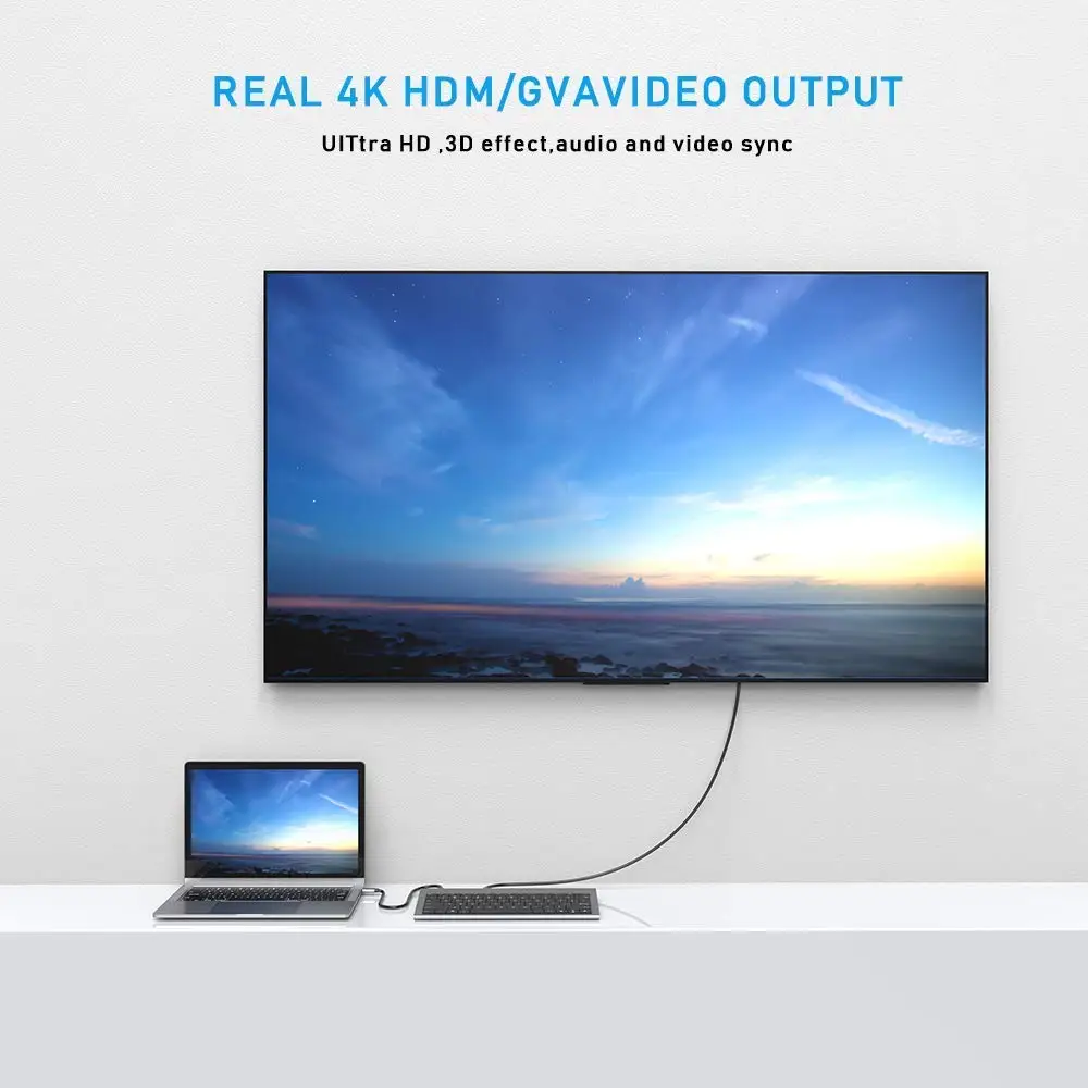 Концентратор Icreative USB C для Macbook хаб с тройным дисплеем типа на двойной 4K HDMI и DP Micro SD