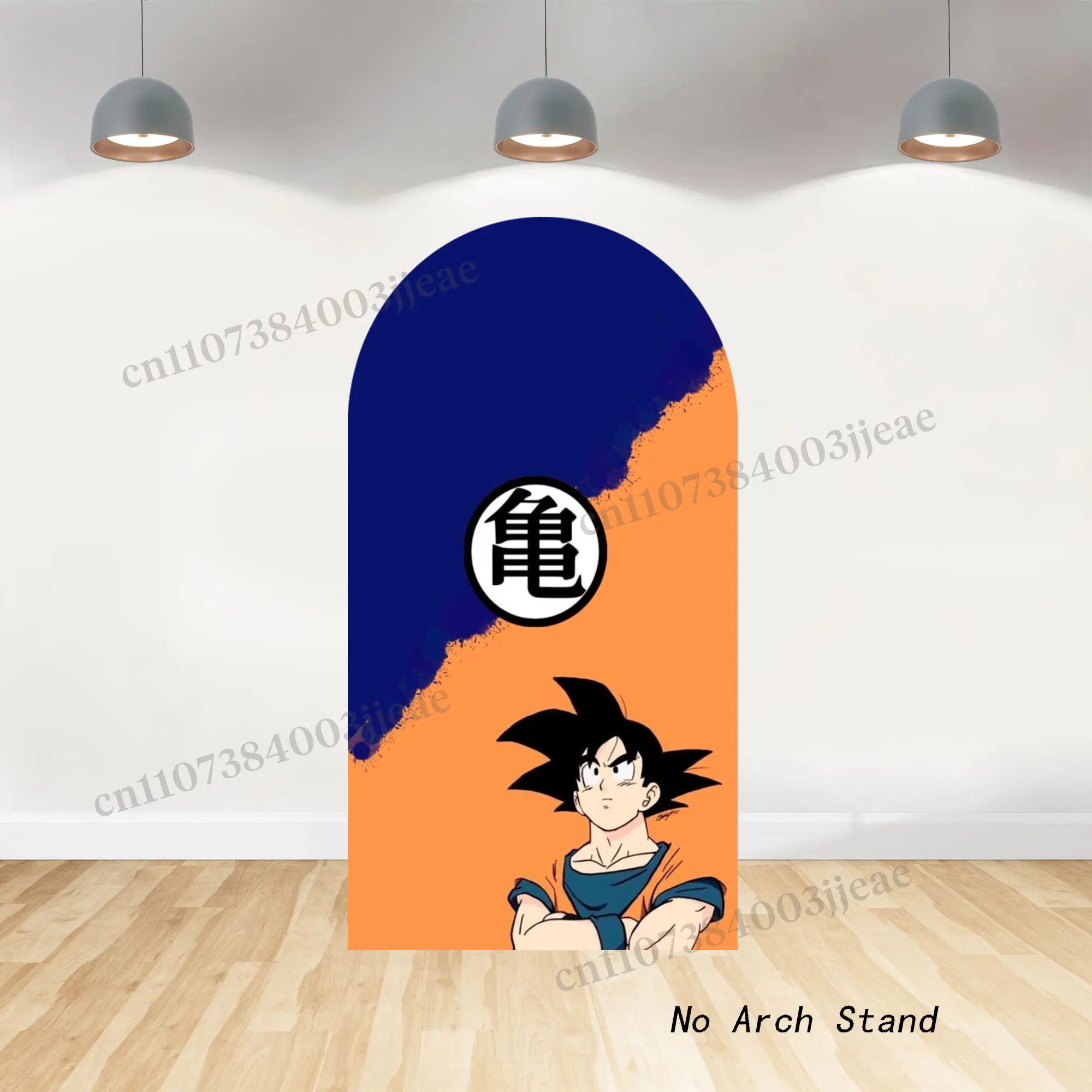 Фото Фон для детского дня рождения с Гоку из Dragon Ball, украшение для вечеринки, баннер для малышей, сине-оранжевый, с изображением Сайянов №4