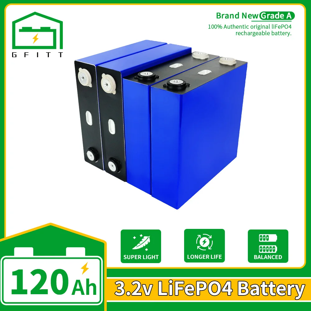 

4-32PCS Grade A NEW 3.2V lifepo4 120Ah battery rechargeable battery for Electric Touring car RV Solar cell EU US Tax exemption