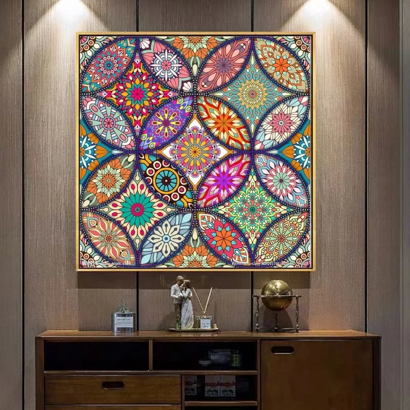 

Алмазная живопись 5d, полная Алмазная вышивка для гостиной, кабинета, крестовая вышивка ручной работы, точечная паста, абстрактный узор мандалы, маленький Декор 202