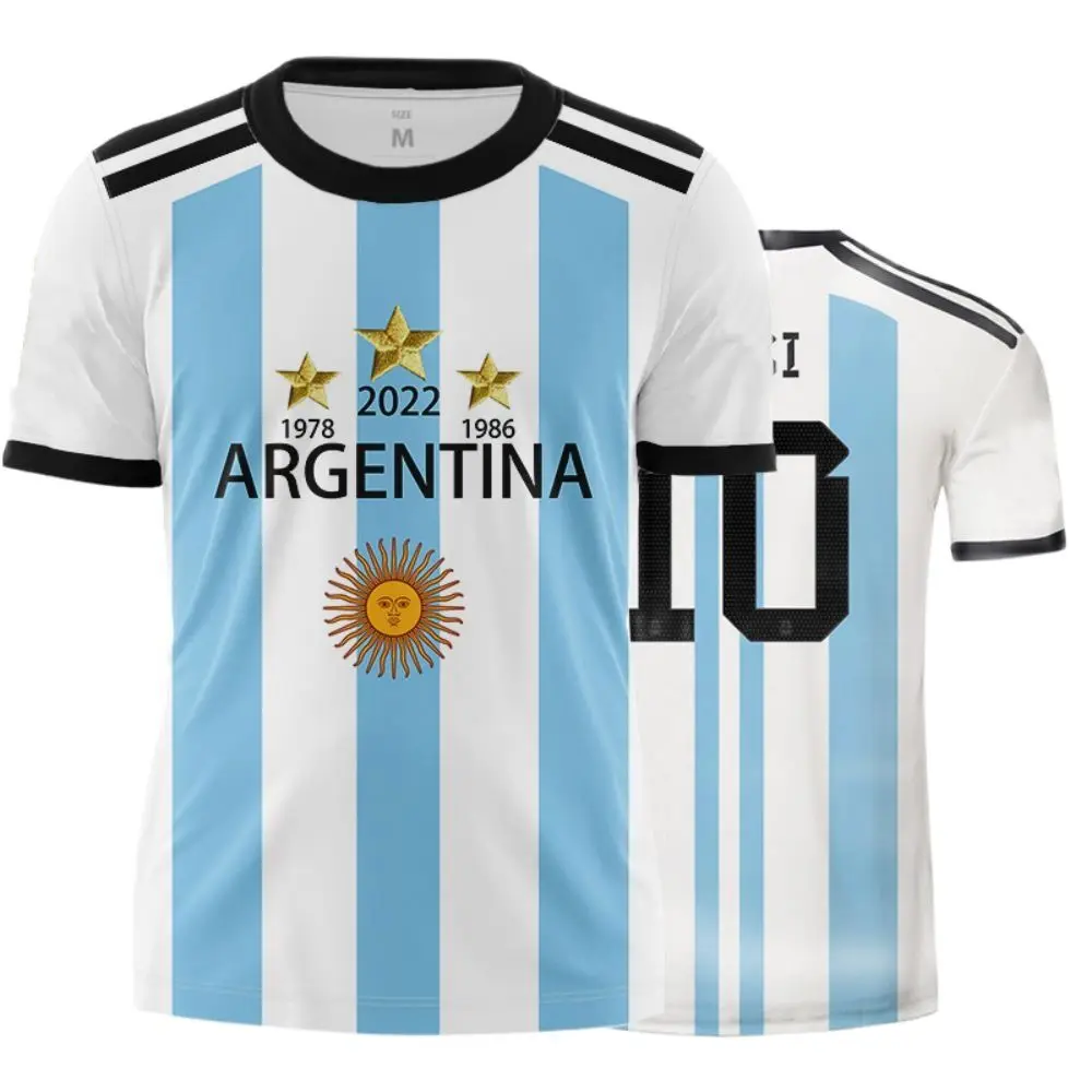 Argentina Flag 10 Number T-shirt DIY Digital Fashion 3D Print Short Sleeve Featured T-shirt Unisex Casual Sportswear Summer Top