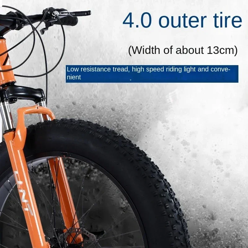 Большой велосипед с колесами 26 дюймов для горного велосипеда снега и пляжа