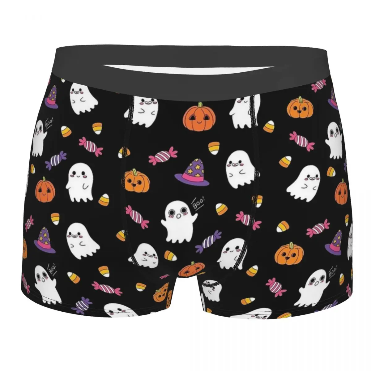 

Трусы-боксеры мужские с принтом в виде тыквы, милые шорты карамельных цветов, мягкое нижнее белье для Хэллоуина, брифы