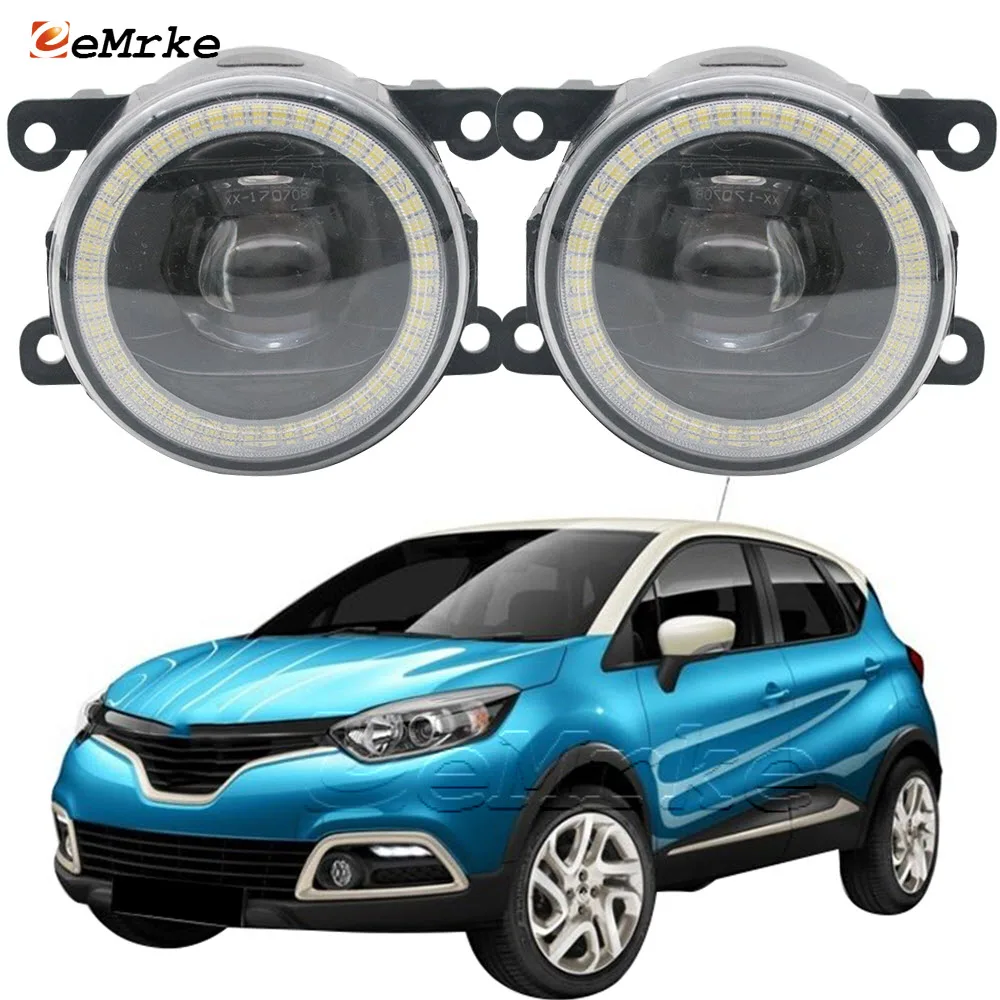 

2Pcs Car Fog Lights Assembly for Renault Captur J5/H5 Samsung QM3 2013 2014 2015 2016 Led Angel Eyes DRL PTF with Lens 30W 12V