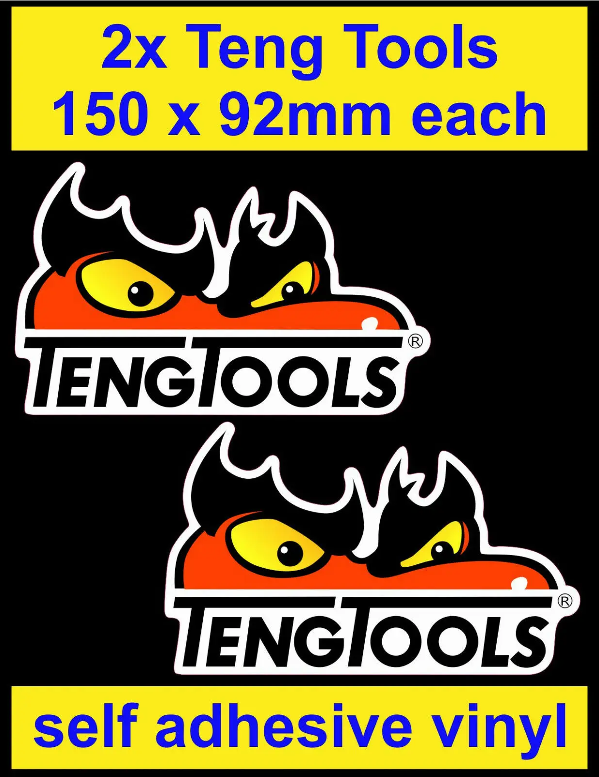 

For 2 Teng Tools Sponsor Stickers motorsport Tool Box workshop decals car van truck