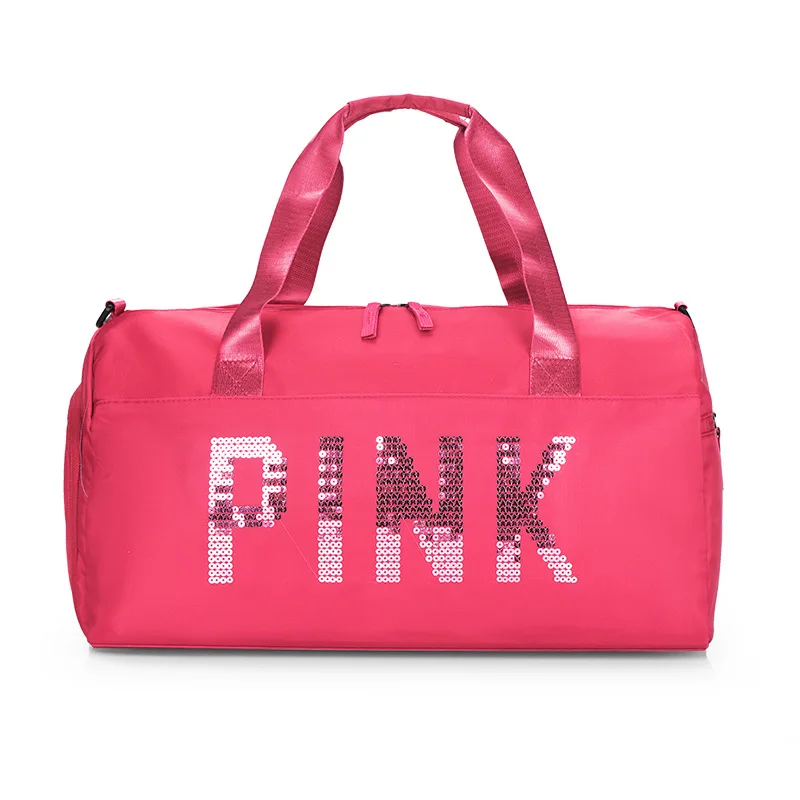 2022 Pink Female Gym Fitness Bags Women'S Trend Travel Yoga Sneaker Waterproof Shoulder Handbag Swimming Outdoors Sports Bags