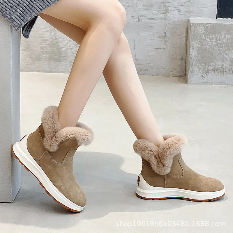 

Snow Boots Women 2022 New Winter Plush Thickened Snow Boots Thick Soled Short Boots Women's Cotton Shoes