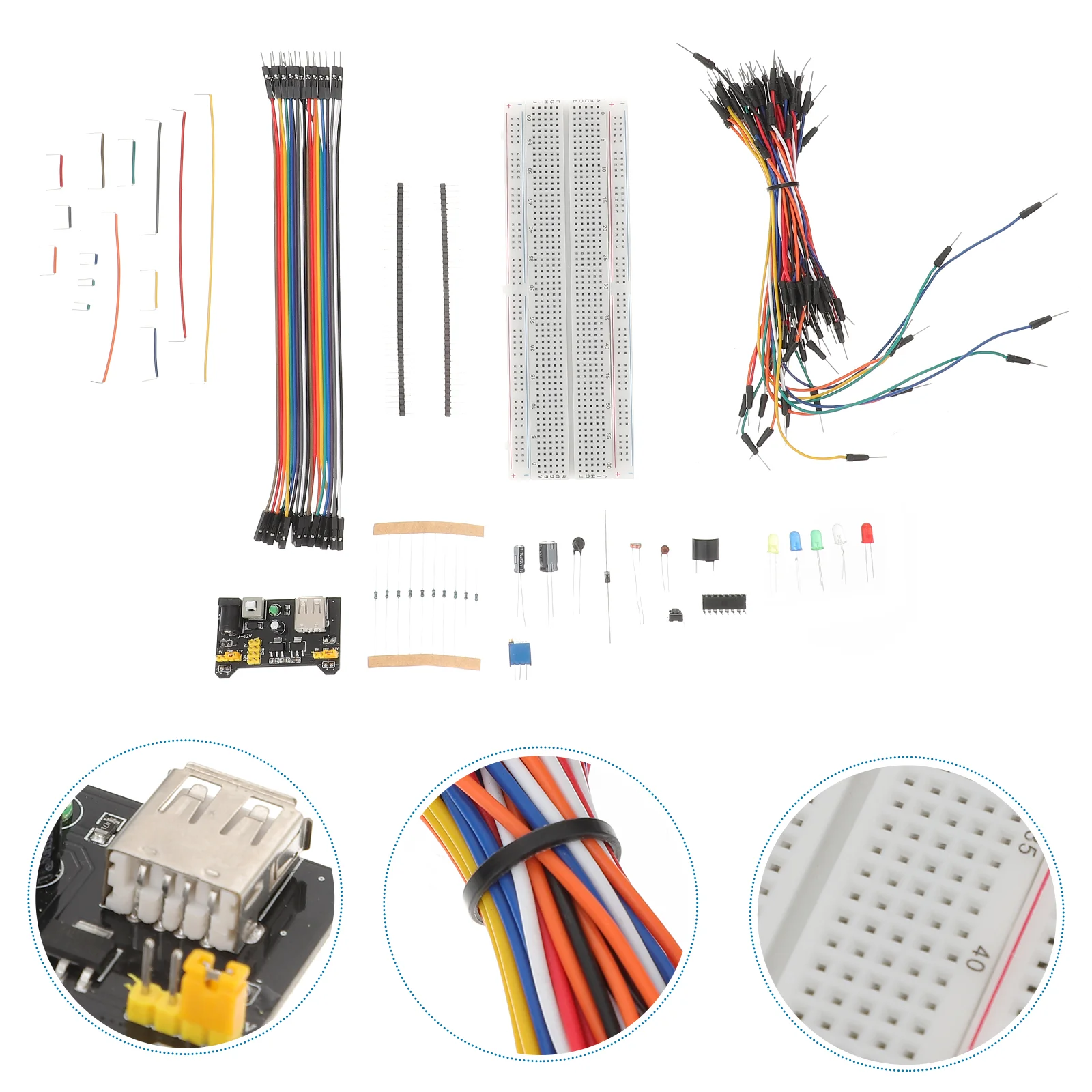 

Drawer Kit R3 Element Breadboard Prototyping Circuit Starter Suite Tie-points Electronic Component Jumper Wires