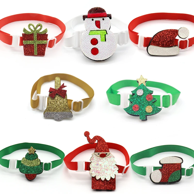 

30/50 Pcs Pet Dog Christmas Dogs Pet Grooming Accessories Cat Dog Bow Ties Small Dog Necktie Santa Claus Holiday Pet Supplies