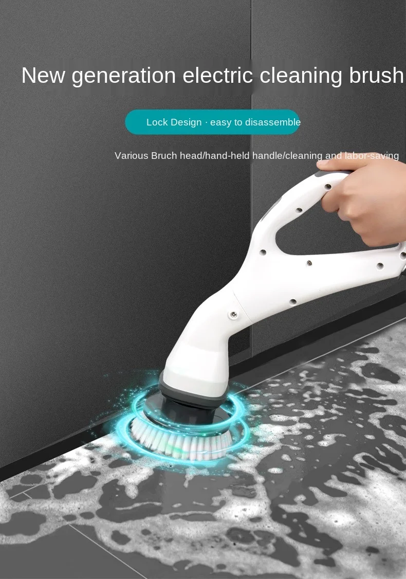 electric cleaning brush for home waterproof cleaner rotating scrubber cleaning brush bathroom cleaning tools set rechargeable free global shipping