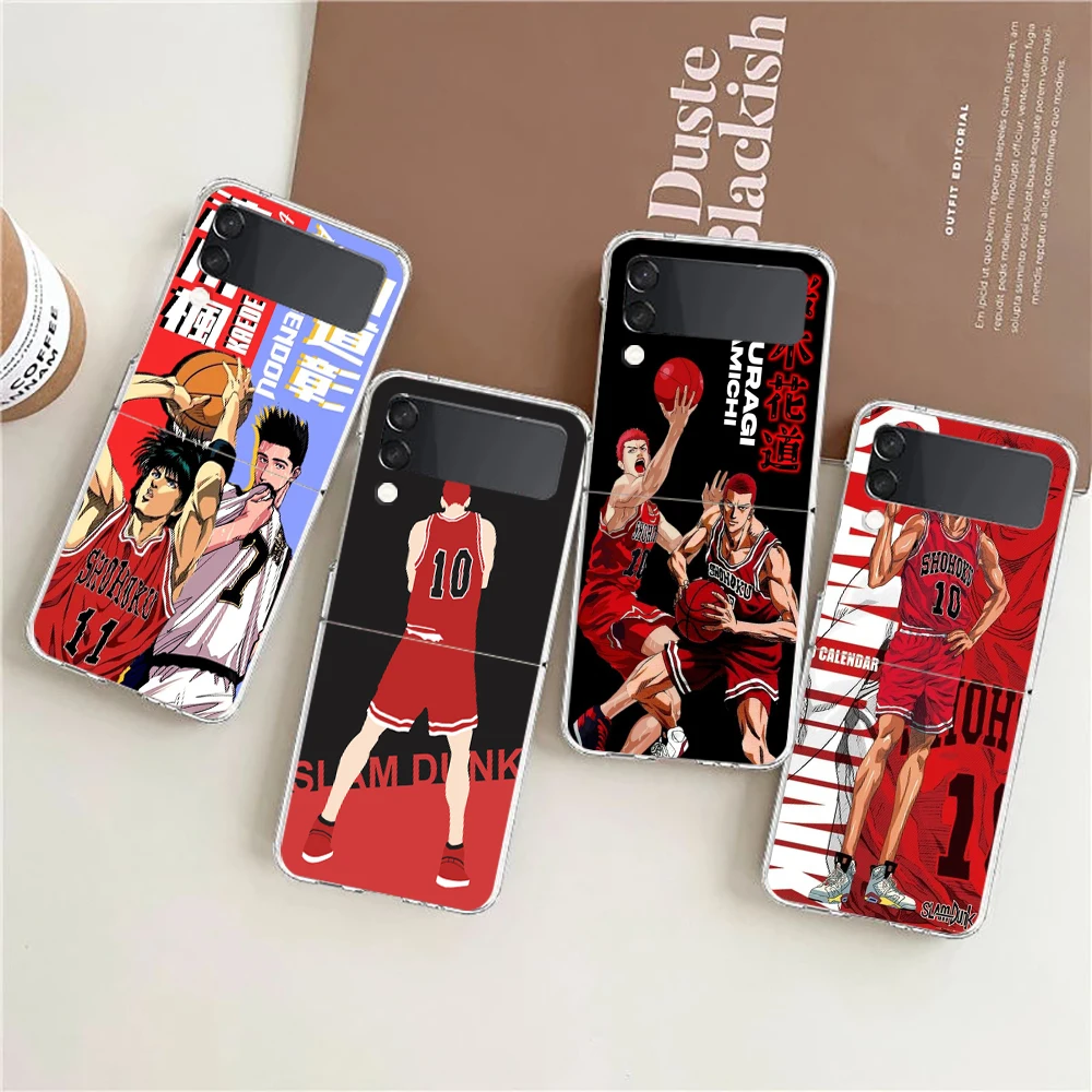 

Slum Dunk For Samsung Galaxy Z flip 4 Bag Transparent Phone Cover For Galaxy Z Flip 3 Case Shockproof Hard PC Shell Coque Capas