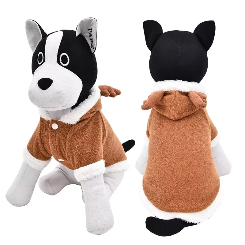 

2022Shipping Fleece Dog Clothes Dog Coat Christmas Lovely Pet Puppy Elk Hoodies Apparel Warm Coat For Autumn And Winter XS-XL