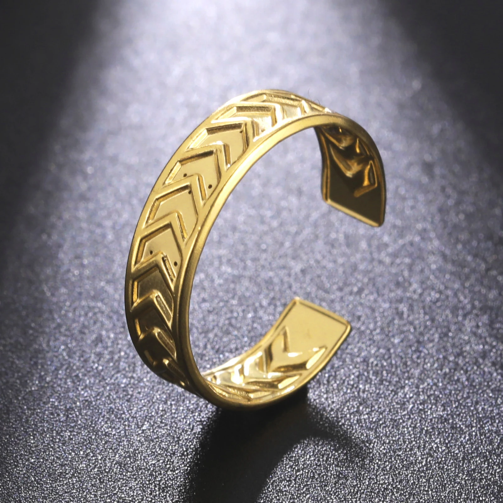 

2023 Fashion Hip Hop Men's Arrow Ring Stainless Steel Opening Adjustable Jewelry Accessories Party Gift