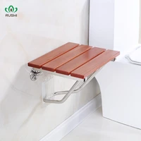bathroom wall seat stool solid wood bath folding stool seat non slip shower wall chair living room wall hanging