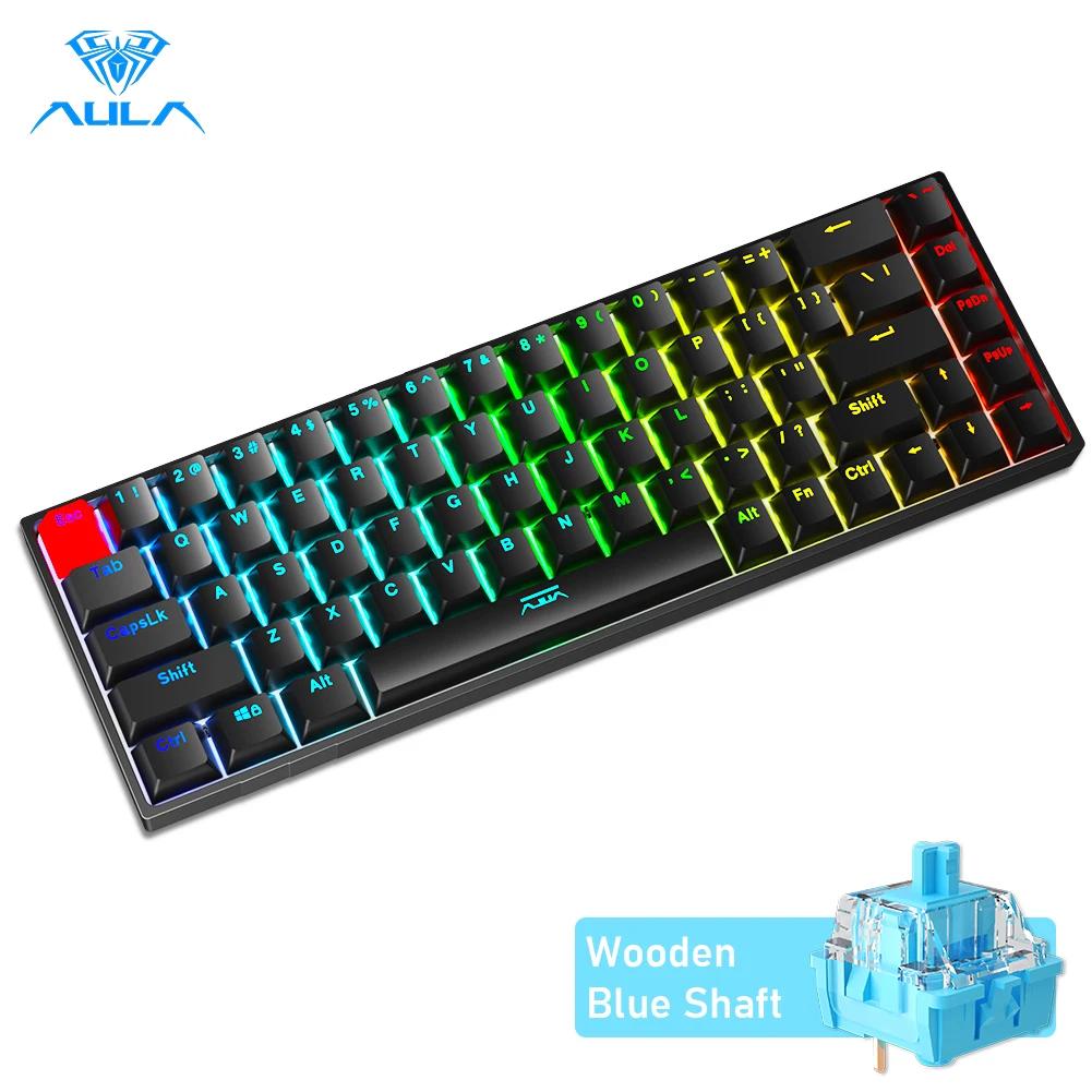 

AULA F3068 Gaming Mechanical Keyboard support Bluetooth / Type-C Keyboard Hot Swappable Keyboard for Android Windows ipad