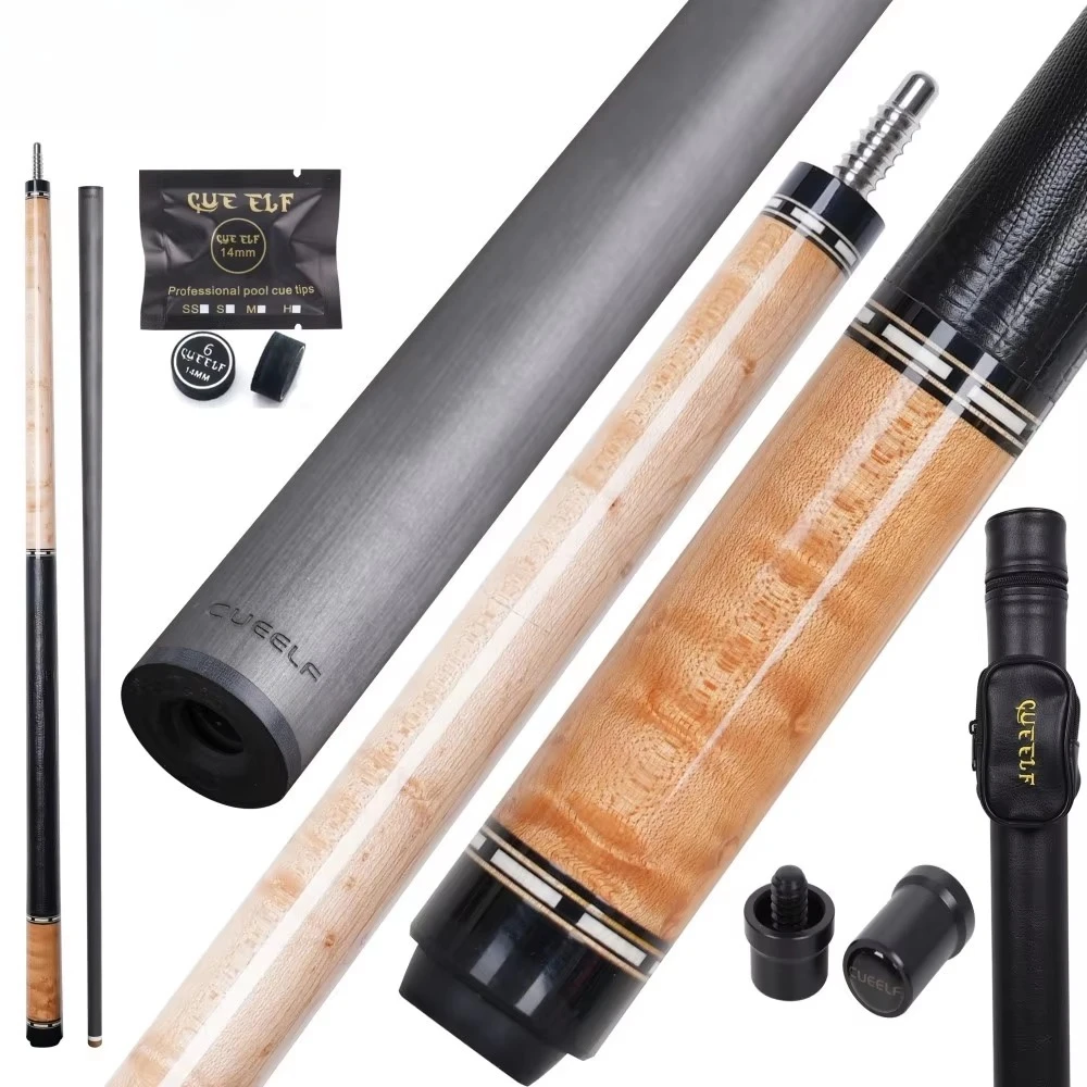 Фото Высококачественный профессиональный кий из углеродного волокна Ebony Cocobolo Curly Wood Бильярдный кий №4