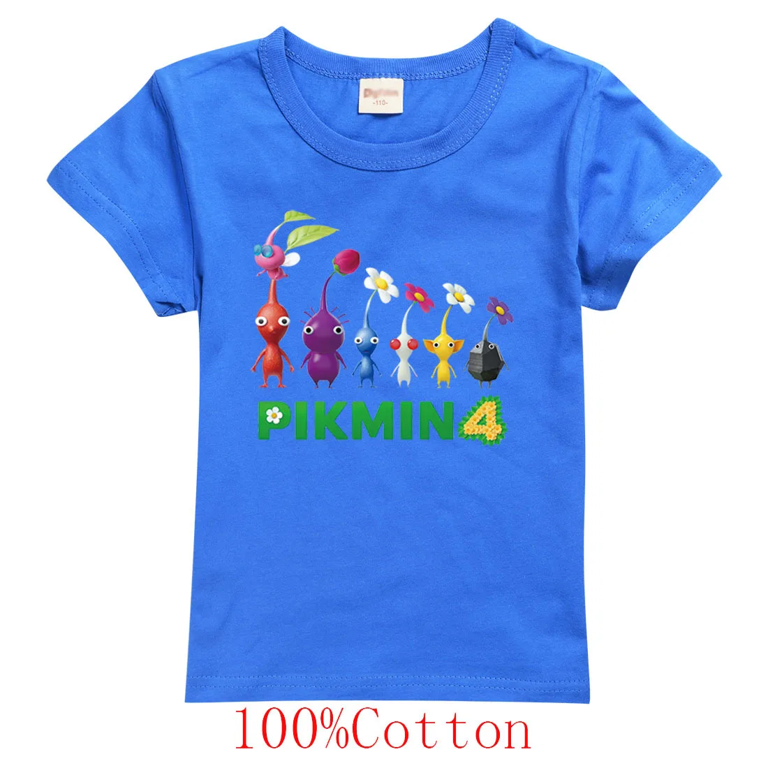 Лидер продаж Детская футболка с мультипликационным принтом Pikmin 4 для видеоигр