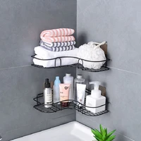 perforated kitchen bathroom washstand traceless wall mounted tripod household storage rack bathroom corner storage rack