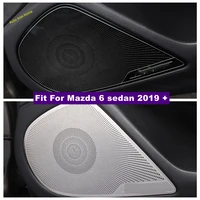 interior accessories door speaker stereo sound loudspeaker cover decorative trim for mazda 6 sedan 2019 2021 black silver
