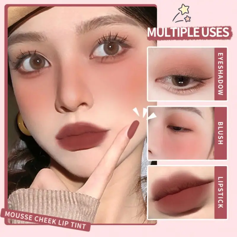 

3in1 Lip Mud Lip and Cheek Eyeshadow Dual Use Matte Light Velvet Lipstick Makeup Lip Cosmetic
