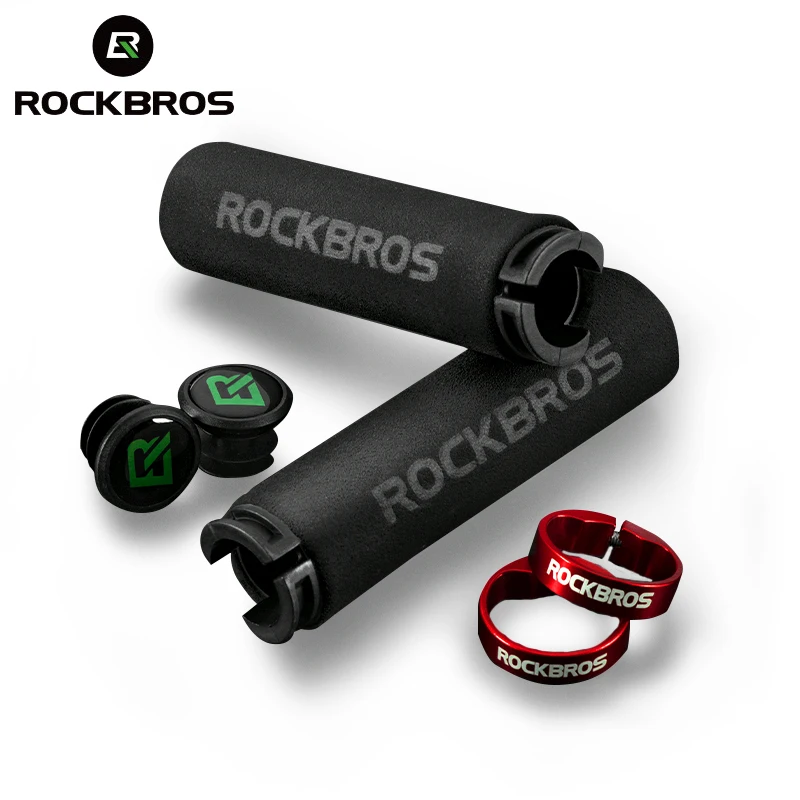 

ROCKBROS Bicycle Grips Sponge MTB Handle Anti-skid 3D Silicone Grip Alloy Bilateral Cycling Handlebar Ultraight Bike Accessories