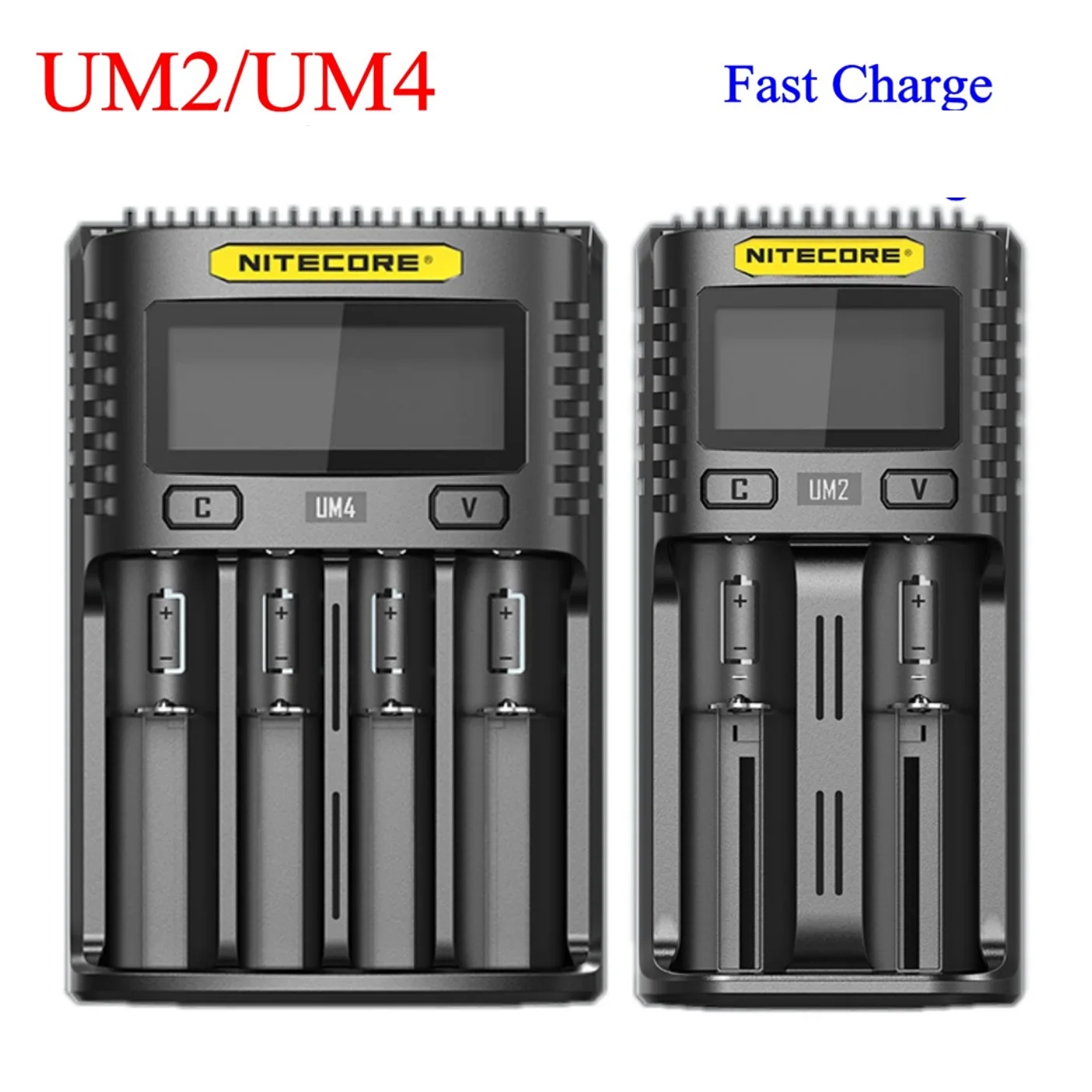 

Original Nitecore UM4 UM2 LCD Smart Battery Charger for Li-ion/IMR/INR/ICR/LiFePO4 18650 14500 26650 AA 3.7 1.2V 1.5V Batteries