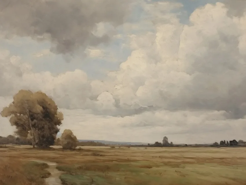 

Печать на холсте "Деревенский пейзаж"