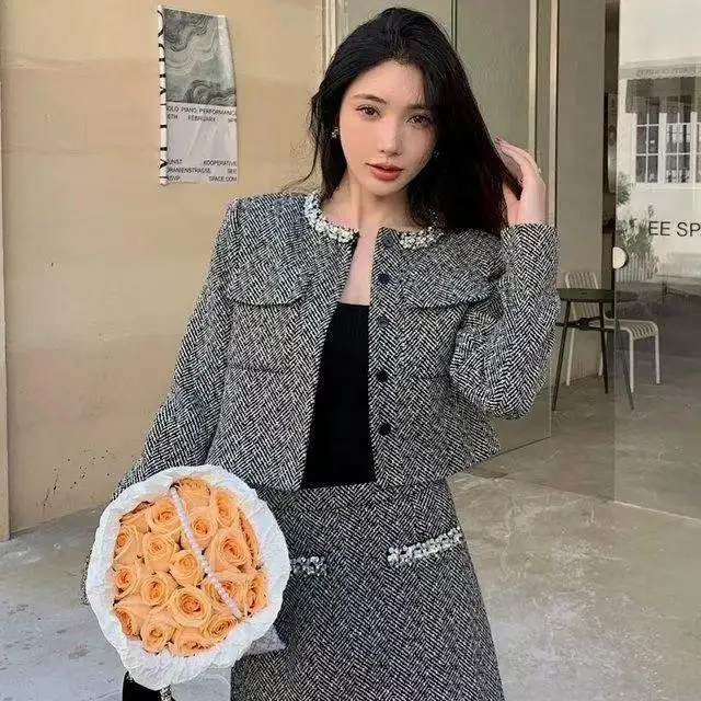 Осень-зима Zhao Liying's стиль стразы бусины для ногтей черно-белая темно-серая