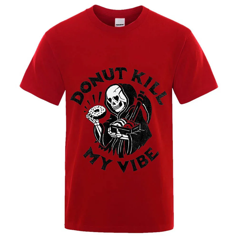 Мужская Футболка Оверсайз С Принтом Черепа В Стиле Уличного Тенниса Хип-хоп