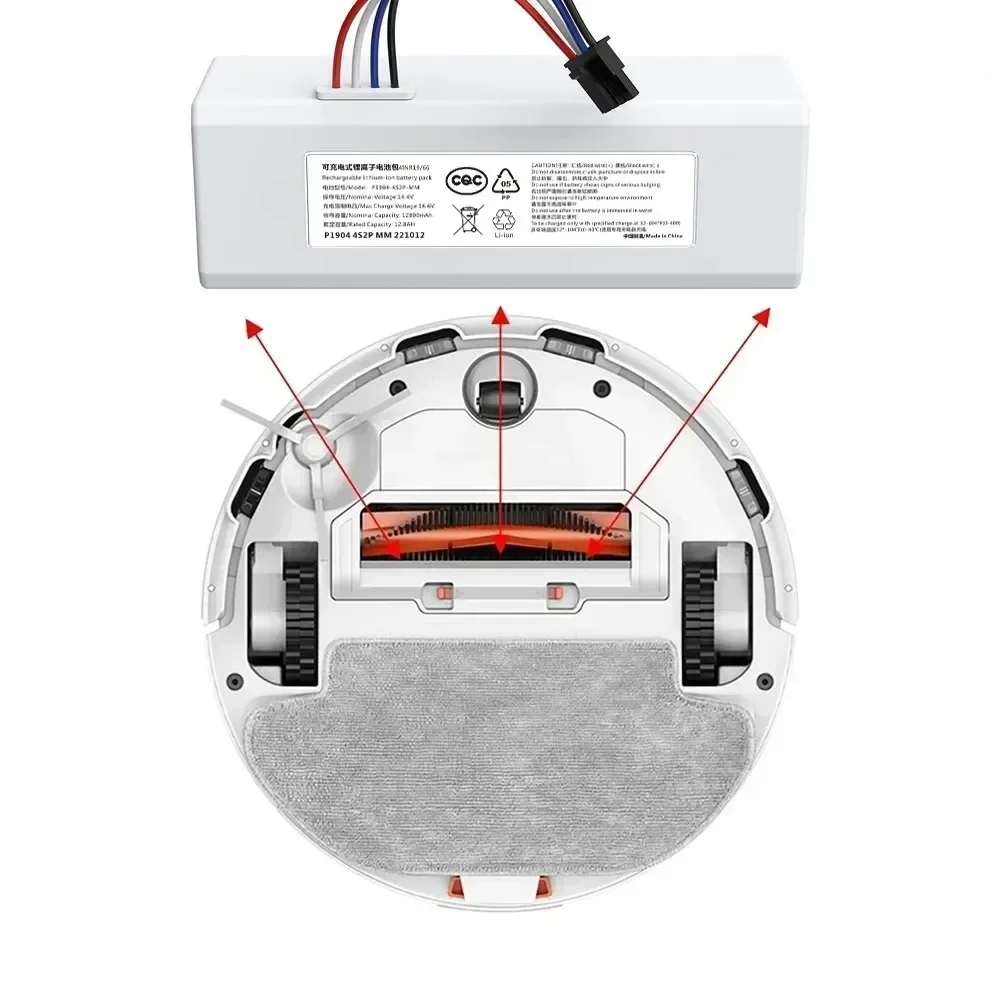 Перезаряжаемый литий-ионный аккумулятор 14 4 В 12800 мАч 9800 для робота-пылесоса Xiaomi