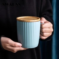 ceramic cup with lid office water cup coffee cup household female cute breakfast mug large capacity couple mug kitchen drinkware
