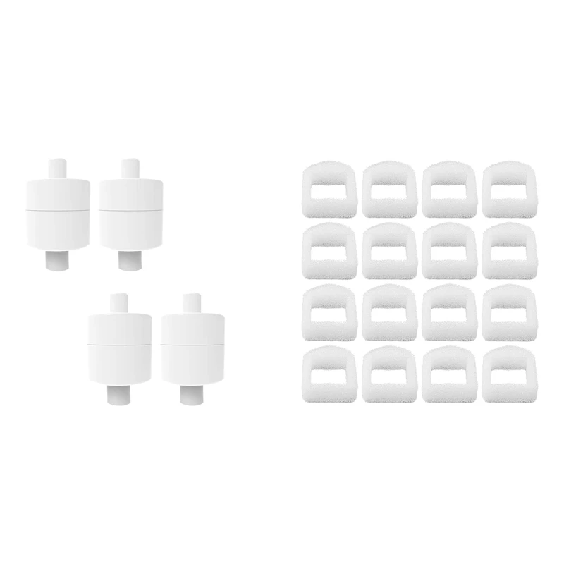 

28 Pcs Pet Accessories:4 Pcs Cat Water Fountain Filter Dog Drinking Dispenser Filter & 24 Pcs Replacement Foam Filters