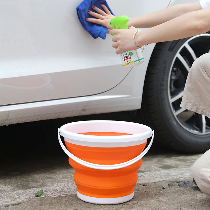 

3L-10L Collapsible Bucket Portable Folding Bucket Lid Silicone Car Washing Bucket Children Outdoor Fishing Travel Home Storage