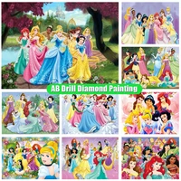 full ab round diamond mosaic embroidery cartoon disney princess diy diamond painting cross stitch kit picture of rhinestone ll86
