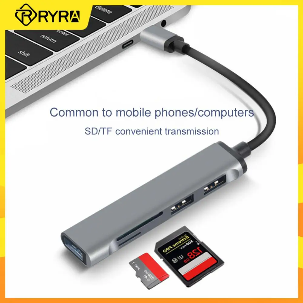 

RYRA 5 портов USB 3,0 концентратор USB Высокоскоростной Тип C разветвитель 5 Гбит/с SD TF порты кардридер для Macbook компьютерные аксессуары