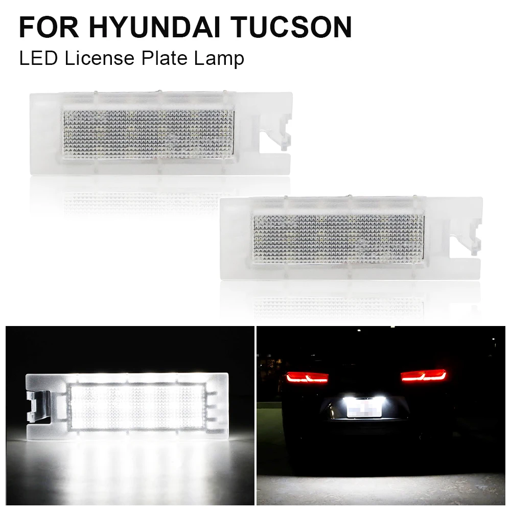 

2pcs For Hyundai Tucson 2010-2014 LED License Number Plate Light Lamp For Hyundai IX35 2010-2013 Car Lamp No Error